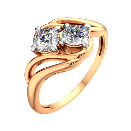 Кольцо из розового золота с фианитом 2101141.9K.R фото 2