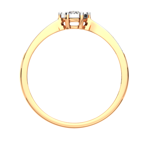 Кольцо из комбинированного золота с бриллиантом 2D00130.14K.B фото 4