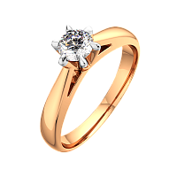 Кольцо помолвочное из розового золота с бриллиантом 2D00325.14K.R