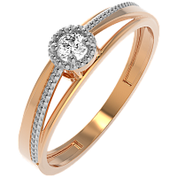 Кольцо из розового золота с фианитом 210712.14K.R