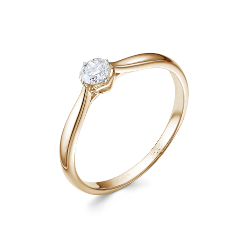 Кольцо помолвочное из розового золота с бриллиантом 12226-151-00-00