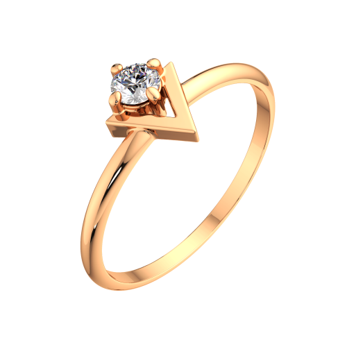 Кольцо из розового золота с фианитом 210569.9K.R фото 2