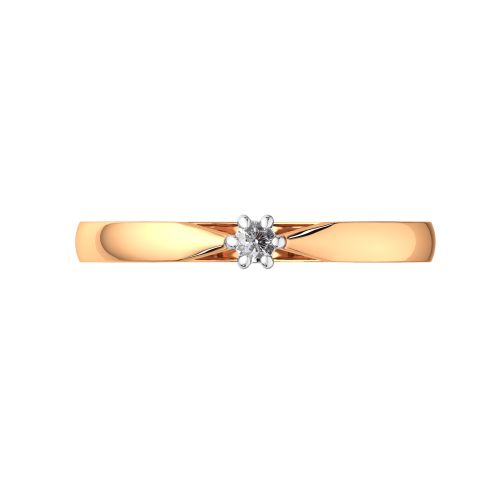 Кольцо из розового золота с бриллиантом 2D00354.14K.R фото 3