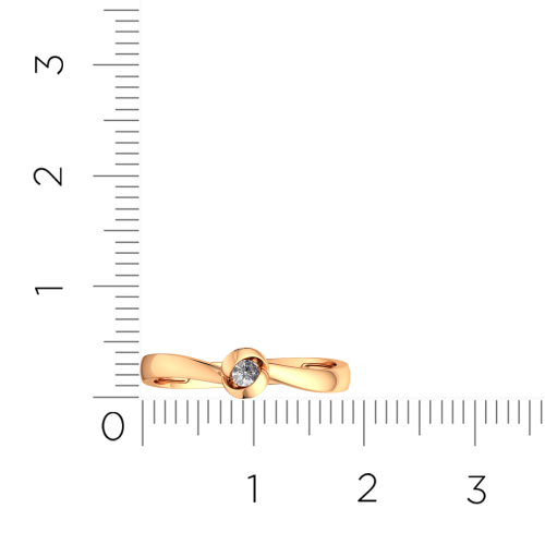 Кольцо помолвочное из розового золота с фианитом 2101138.14K.R фото 6