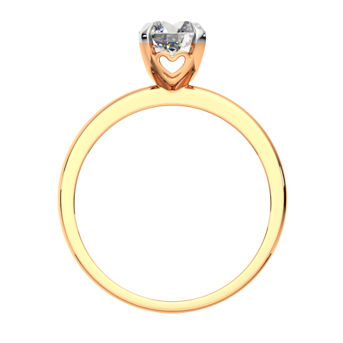 Кольцо помолвочное из розового золота с фианитом 210526-9K фото 4