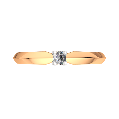 Кольцо помолвочное из комбинированного золота с бриллиантом 2D00222.14K.B фото 3