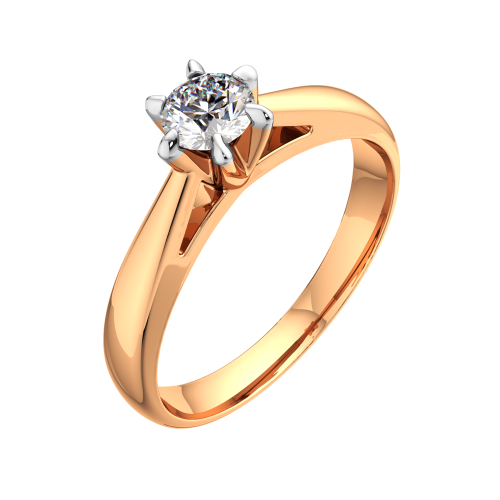 Кольцо помолвочное из розового золота с бриллиантом 2D00325.14K.R фото 2