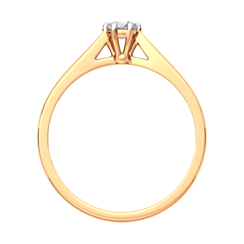 Кольцо помолвочное из розового золота с бриллиантом 2D00368.14K.R фото 4