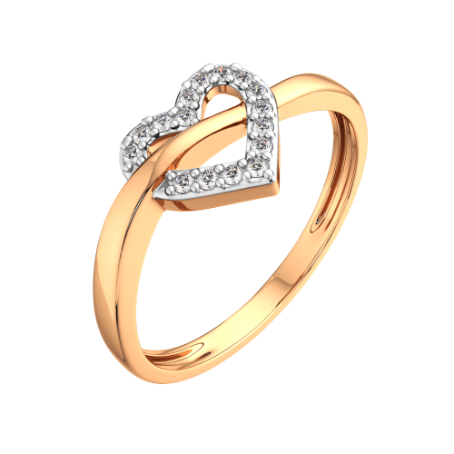 Кольцо из розового золота с фианитом 2101260.14K.R фото 2