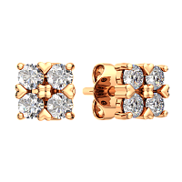 Серьги из розового золота с фианитами 3101381.9K.R