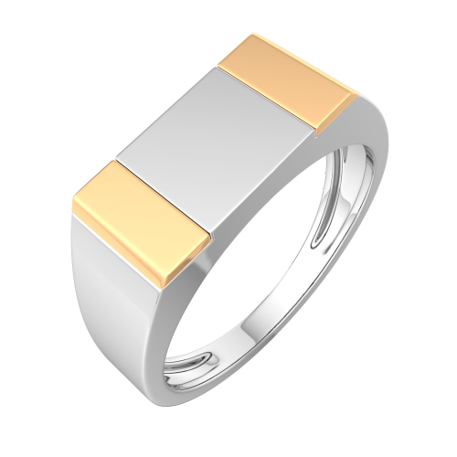 Кольцо из комбинированного серебра 0200071.G14K фото 2