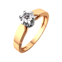Кольцо помолвочное из комбинированного золота с бриллиантом 2D00302.14K.B.ZZ