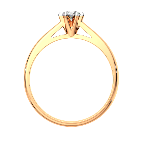 Кольцо помолвочное из розового золота с бриллиантом 2D00325.14K.R фото 4