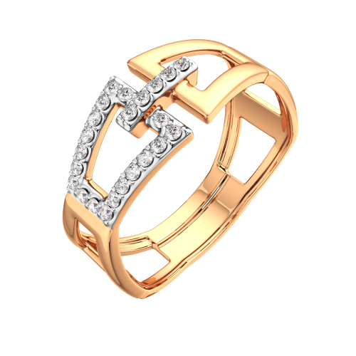 Кольцо из розового золота с фианитом 2101551.14K.R фото 2