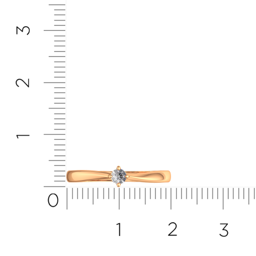 Кольцо помолвочное из розового золота с бриллиантом 2D00146.14K.R фото 5