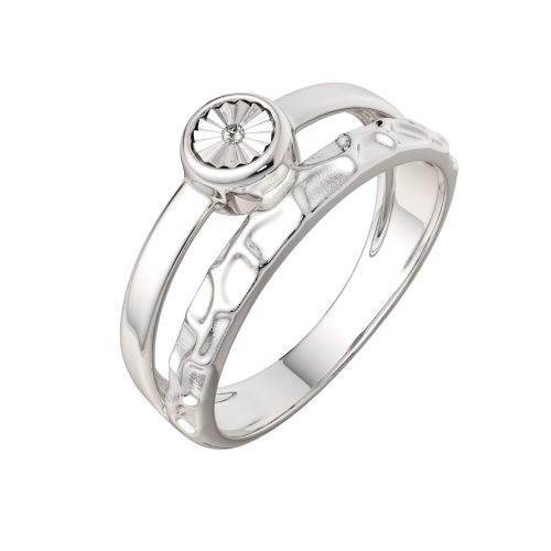 Кольцо из серебра с бриллиантом 02D0008 фото 2