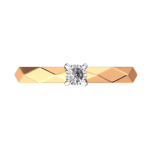 Кольцо помолвочное из комбинированного золота с бриллиантом 2D00172.14K.B фото 3