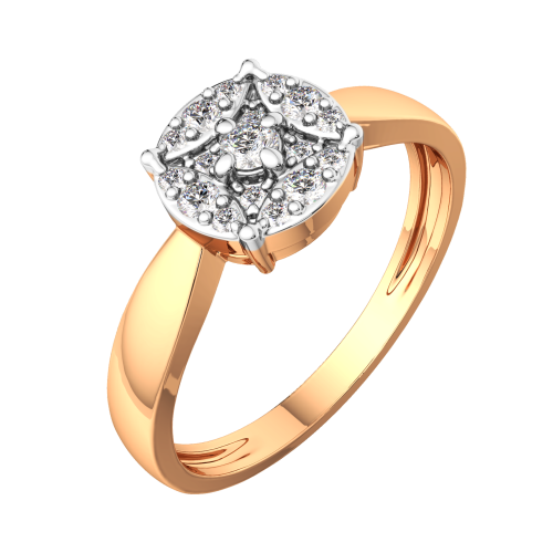 Кольцо из розового золота с бриллиантом 2D00340.14K.R фото 2