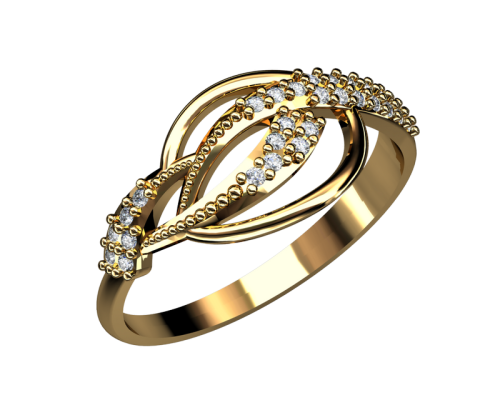 Кольцо из розового золота с фианитом 210190