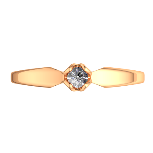 Кольцо помолвочное из розового золота с бриллиантом 2D00239.14K.R.ZZ фото 3