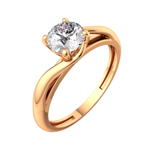 Кольцо помолвочное из розового золота с фианитом 210853.9K.R фото 2