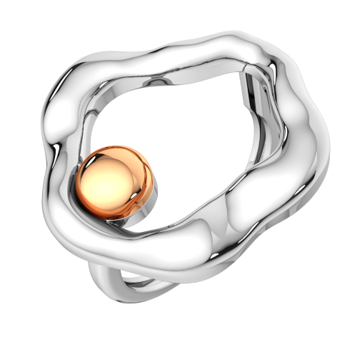 Кольцо из комбинированного серебра 0200086.G14K фото 2