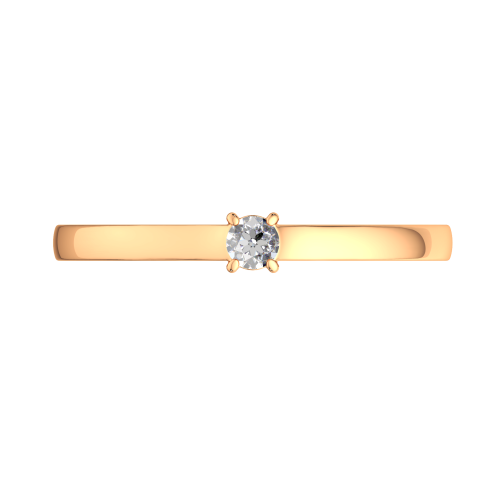 Кольцо помолвочное из розового золота с бриллиантом 2Б0009 фото 3