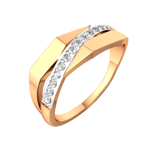 Кольцо из розового золота с фианитом 2101112.9K.R фото 2