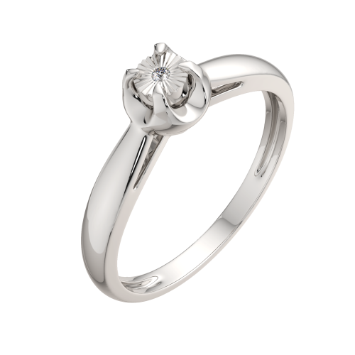 Кольцо помолвочное из серебра с бриллиантом 02D0021 фото 2