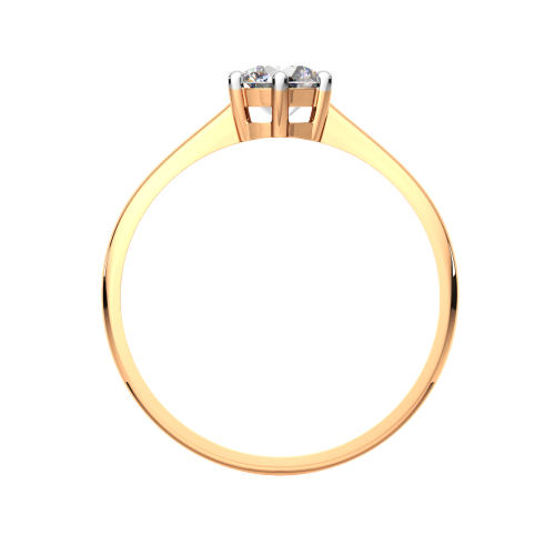 Кольцо помолвочное из розового золота с фианитом 210525-9K фото 4