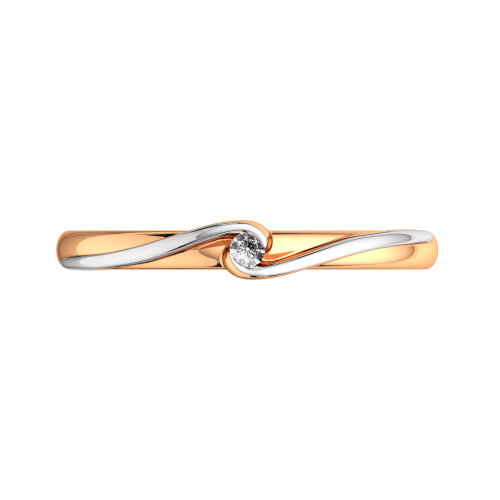 Кольцо из розового золота с бриллиантом 2D00110.14K.R фото 3