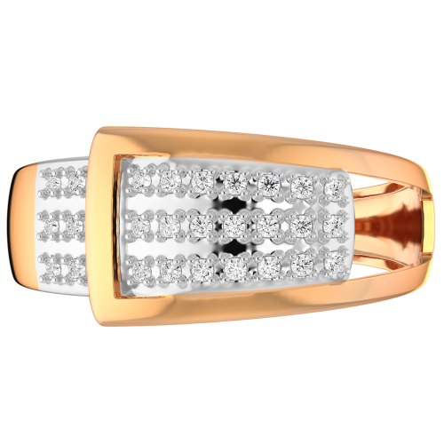 Кольцо из розового золота с фианитом 210518-9K фото 4