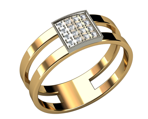 Кольцо из розового золота с бриллиантом 2Б0006