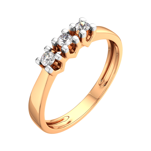 Кольцо из розового золота с бриллиантом 2D00186.14K.R фото 2