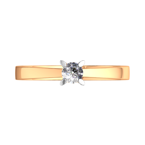 Кольцо помолвочное из розового золота с бриллиантом 2D00323.14K.R фото 3