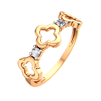 Кольцо из розового золота с фианитом 2101226.14K.R