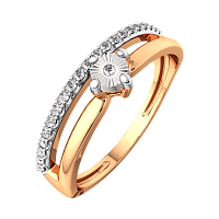 Кольцо из комбинированного золота с бриллиантом 2D00174.14K.B.ZZ
