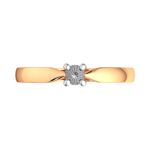 Кольцо из комбинированного золота с бриллиантом 2D00355.14K.B фото 3