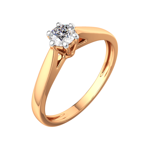 Кольцо помолвочное из розового золота с бриллиантом 2D00368.14K.R фото 2