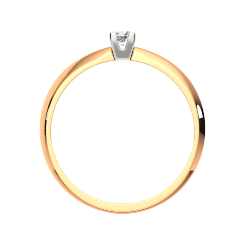Кольцо помолвочное из комбинированного золота с бриллиантом 2D00222.14K.B фото 4