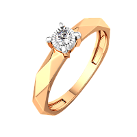 Кольцо помолвочное из комбинированного золота с бриллиантом 2D00172.14K.B