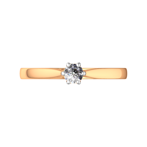 Кольцо помолвочное из розового золота с бриллиантом 2D00368.14K.R фото 3