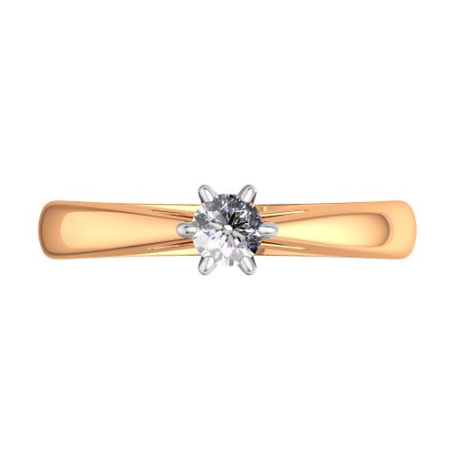 Кольцо помолвочное из розового золота с бриллиантом 2D00325.14K.R фото 3