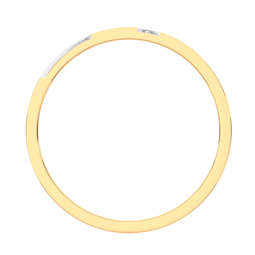 Кольцо обручальное из розового золота с фианитом 1540101.14K.R фото 4