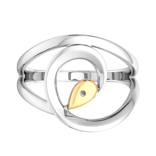 Кольцо из комбинированного серебра с бриллиантом 02D0056.G14K фото 3