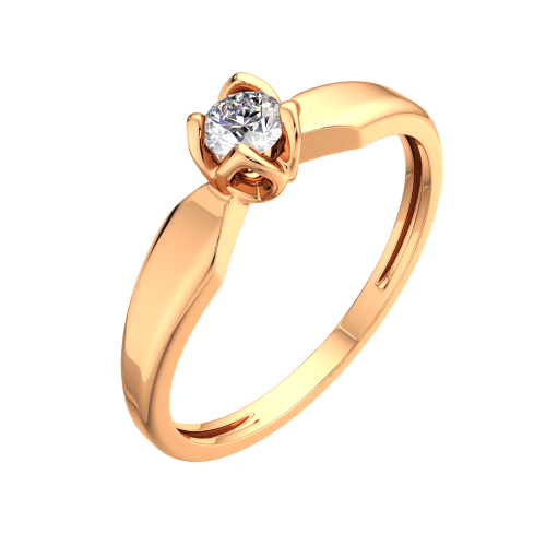 Кольцо помолвочное из розового золота с бриллиантом 2D00239.14K.R.ZZ фото 2
