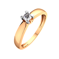 Кольцо помолвочное из розового золота с бриллиантом 2D00237.14K.R.ZZ