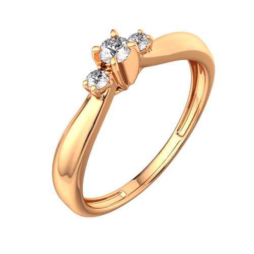 Кольцо из розового золота с бриллиантом 2D00144.14K.R фото 2