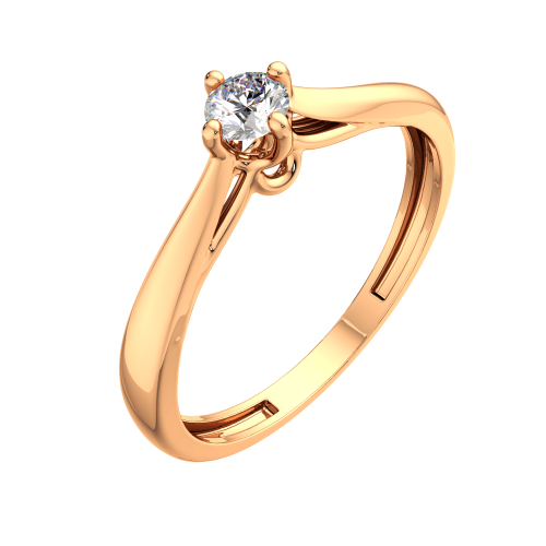 Кольцо помолвочное из розового золота с бриллиантом 2D00146.14K.R фото 2