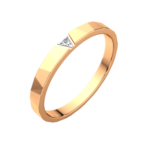 Кольцо обручальное из розового золота с фианитом 1525146.14K.R фото 2